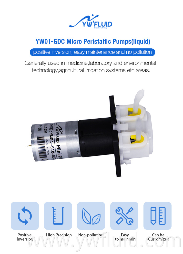 hot sale & high quality micro 24V GDC electric peristaltic pump with gear motor